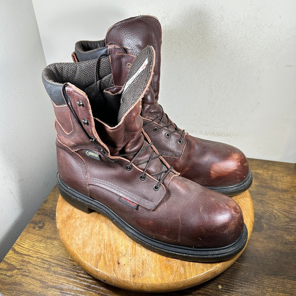 Red Wing 2414 Mens 15 D Gore-Tex Waterproof Safety Toe Work Boots Brown USA Made